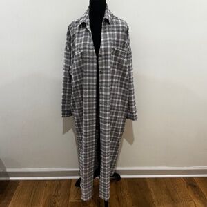 Show Me Your MuMu - Leo Button Down Tunic - Windowpane Plaid